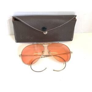 AVIATOR Sunglasses TASCO EYEWEAR Glasses 1135 GOLDSHOOTER OUTDOORSMAN w/ case
